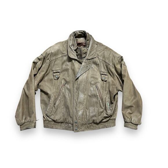 Adventure Bound Other - Vintage Adventure Bound Leather Jacket Mens XL Bomber Jacket by Wilsons‎ Pockets